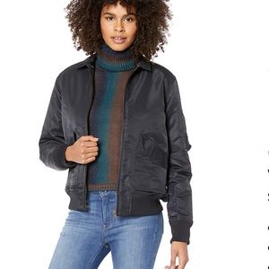 OBEY womens Obey Burner Satin Flight Bomber Jacket